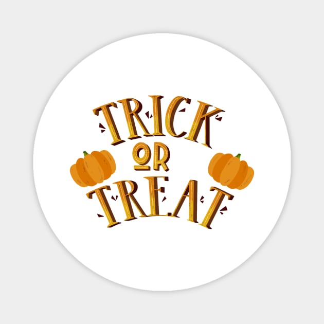 Trick or Treat - Halloween Lettering Magnet by Lionti_design